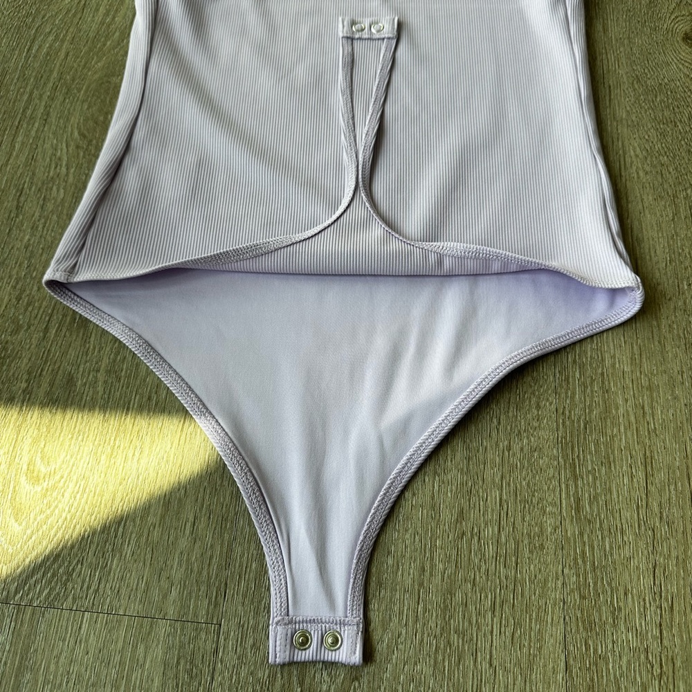 Express Lavender Ribbed Bodysuit - Picture 6 of 7